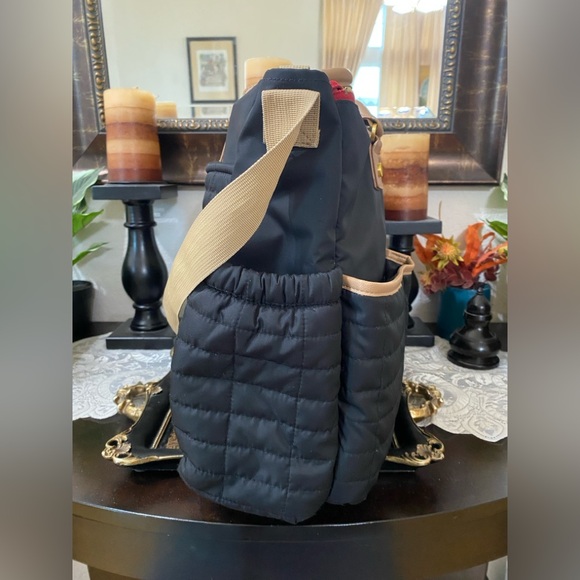 Maman New York Black Quilted Tote Baby Bag with Tan Straps - Picture 5 of 14